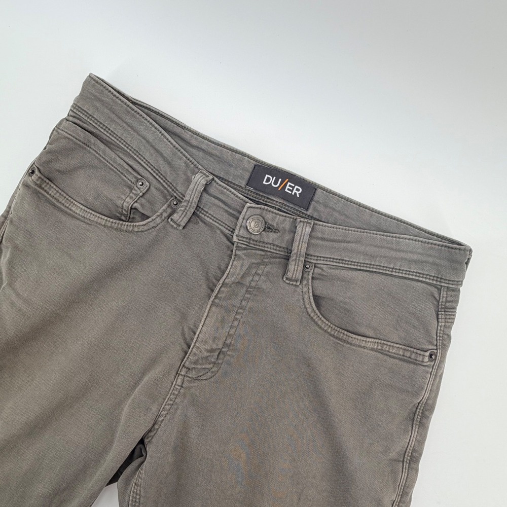 DU/ER Performance Denim Slim Fit 32x32 Grey Cotton Blend Stretch Pants Mens